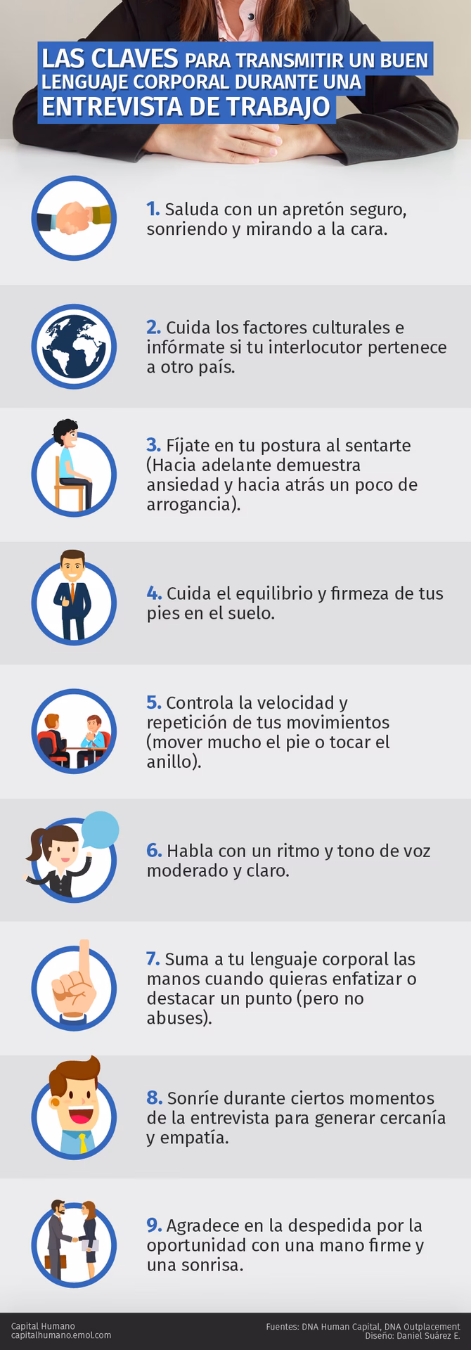 ¿Por qué los psicólogos miran las manos en una entrevista?