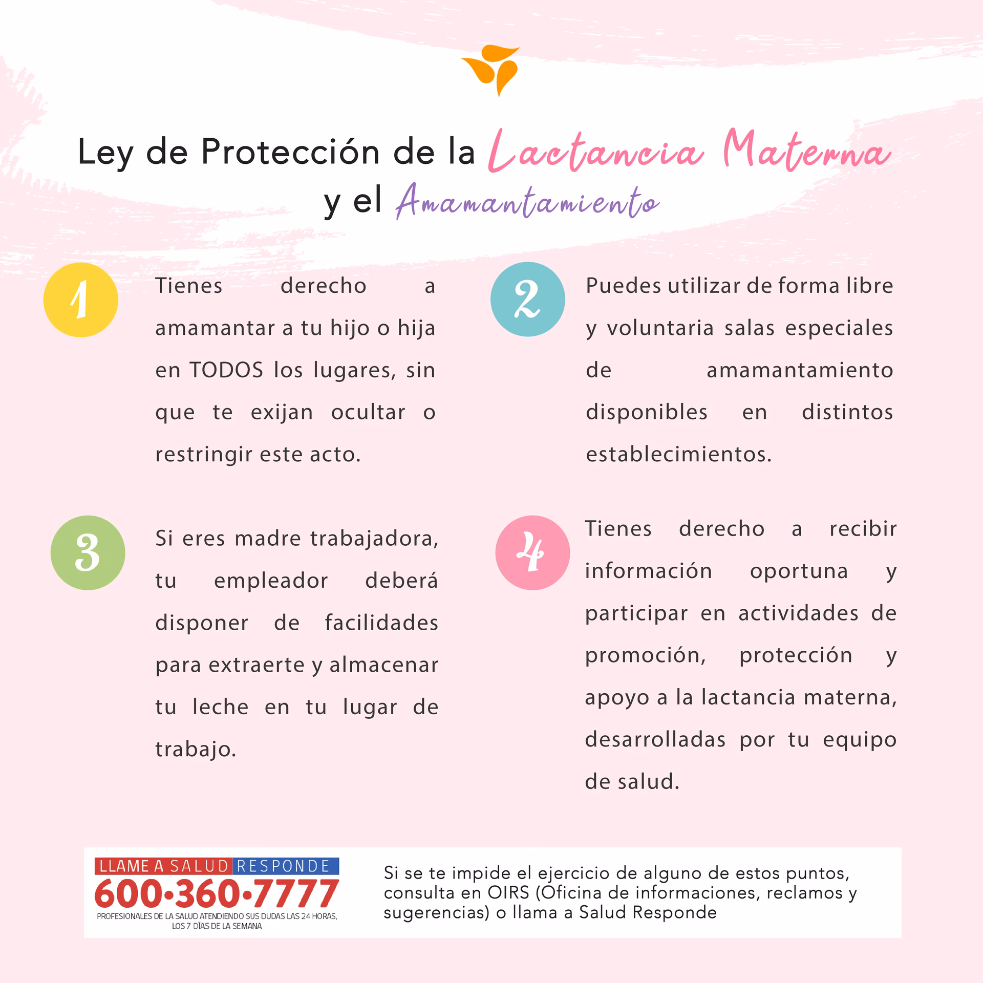 ¿Qué derechos tiene la mujer en la etapa de lactancia?