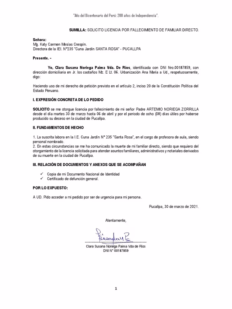 ¿Cuántos días de licencia dan por la muerte de un familiar?