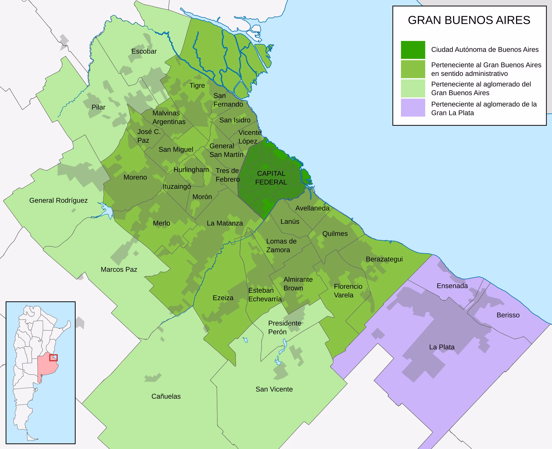 ¿Cuáles son los 24 partidos del Gran Buenos Aires?