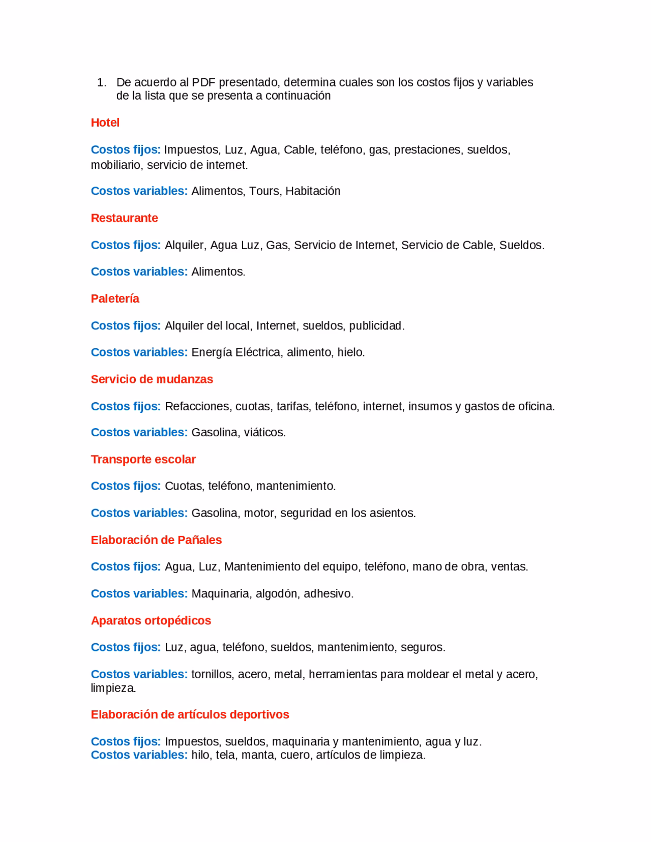 ¿Cómo saber si es costo variable o fijo?