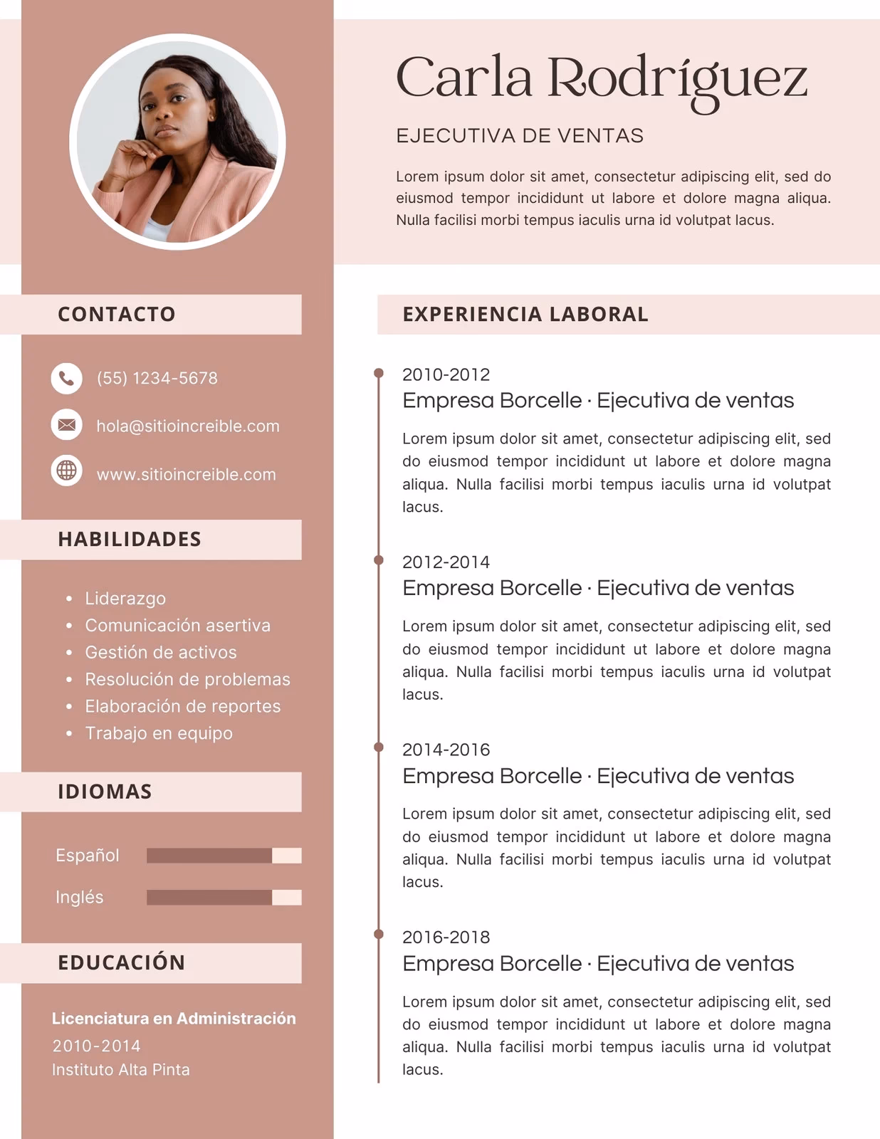 ¿Cuál es el modelo de CV más usado?
