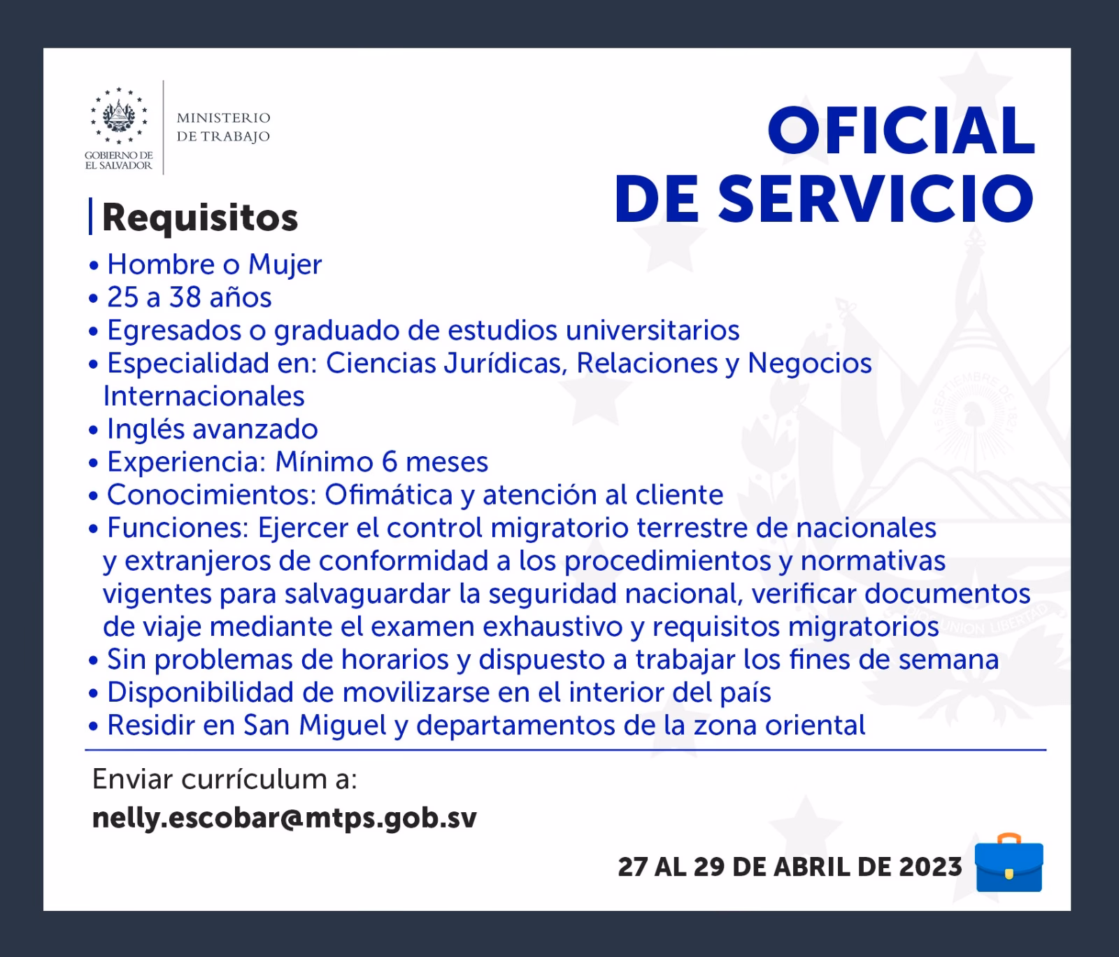¿Cuál es el número de WhatsApp del Ministerio de Trabajo de El Salvador?