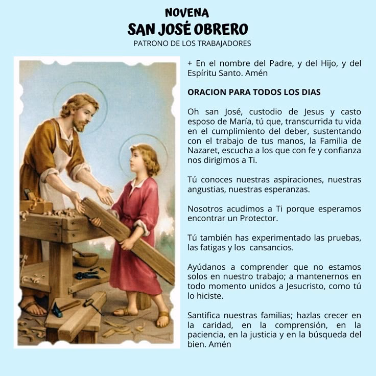 ¿Cuál es la oración de San José Obrero?