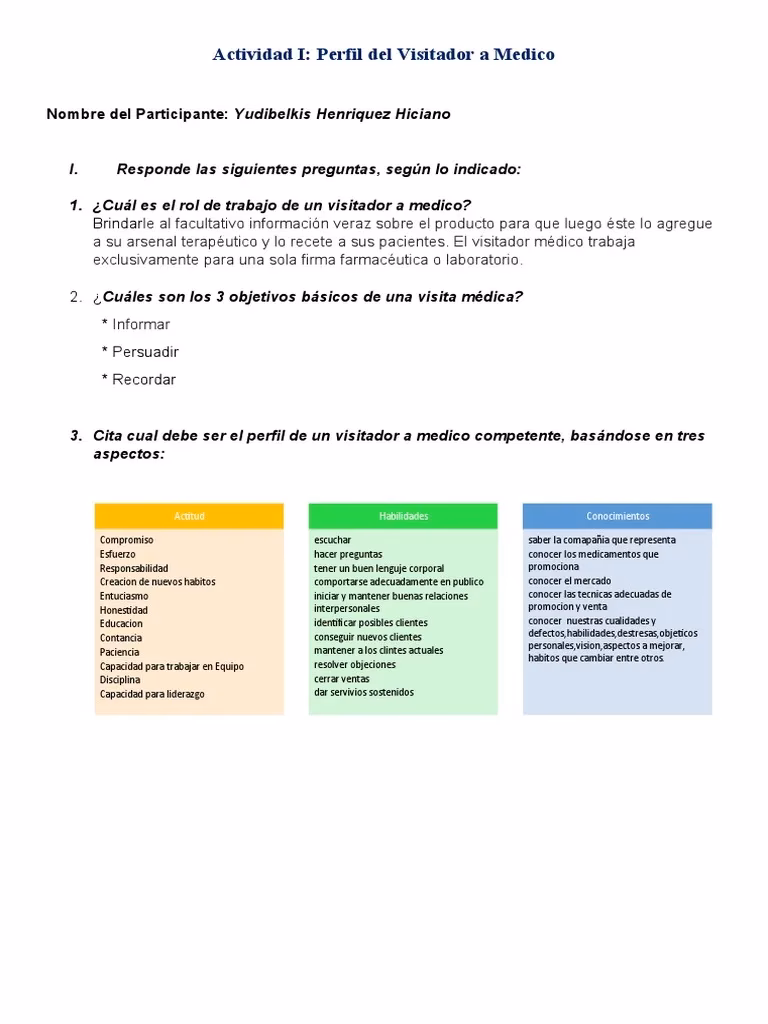 ¿Qué tiene que saber un visitador médico?