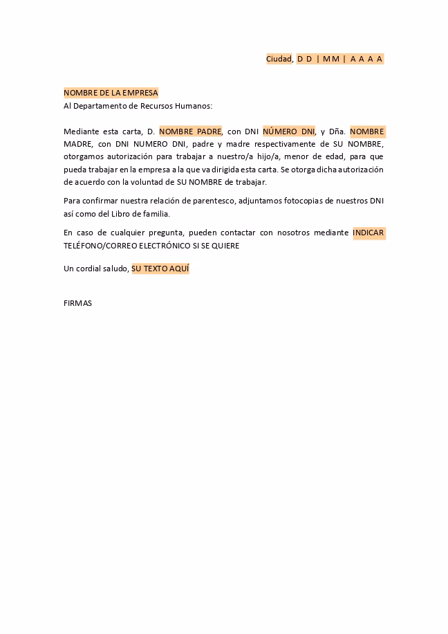 ¿Cómo hacer un permiso de trabajo para mi hijo?