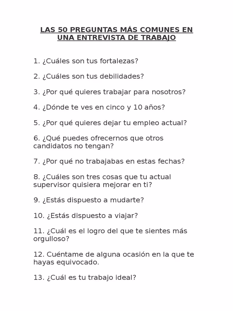 ¿Cuáles son las preguntas más dificiles en una entrevista?