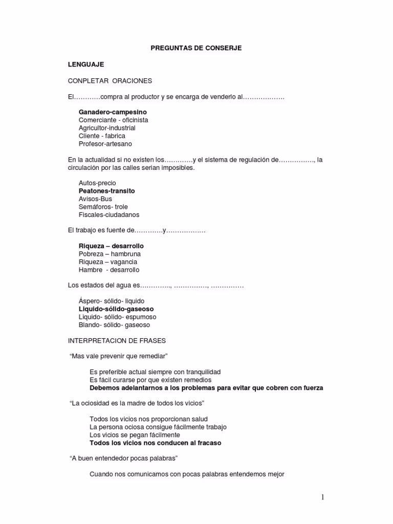 ¿Cuál es el perfil de un conserje?