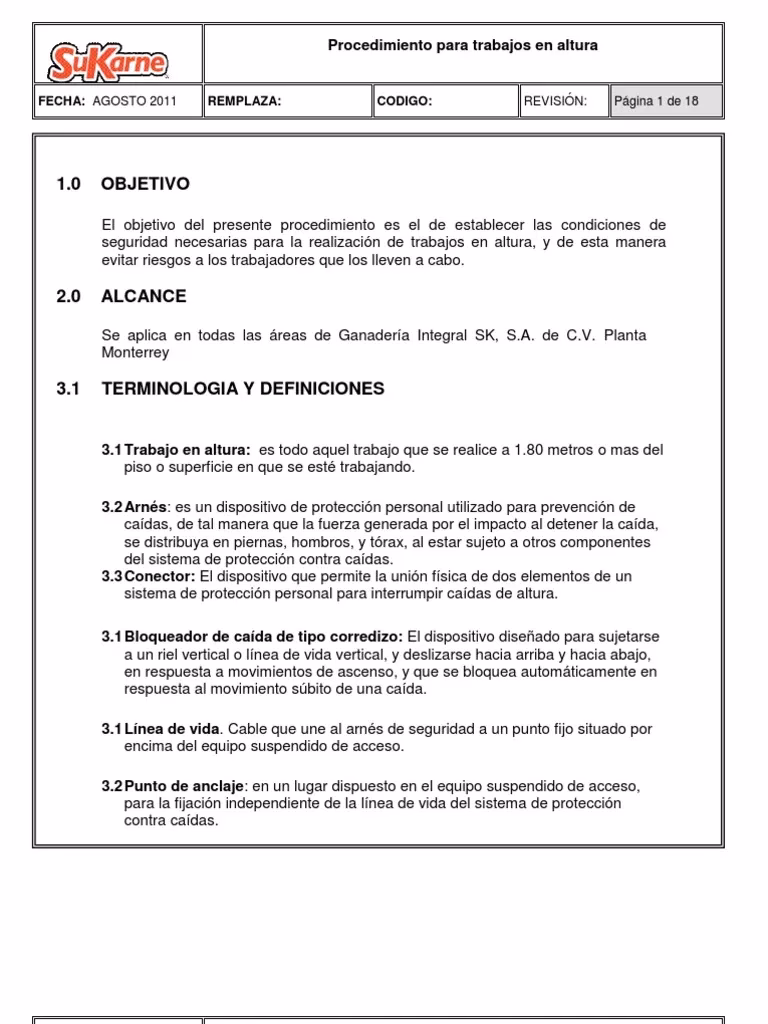 ¿Cual es el procedimiento de altura?