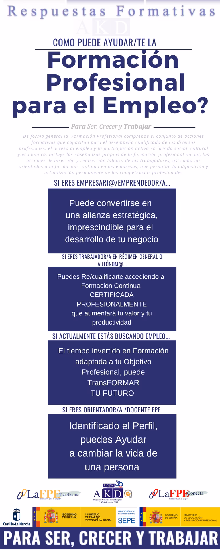 ¿Cuáles son los programas de formación laboral?