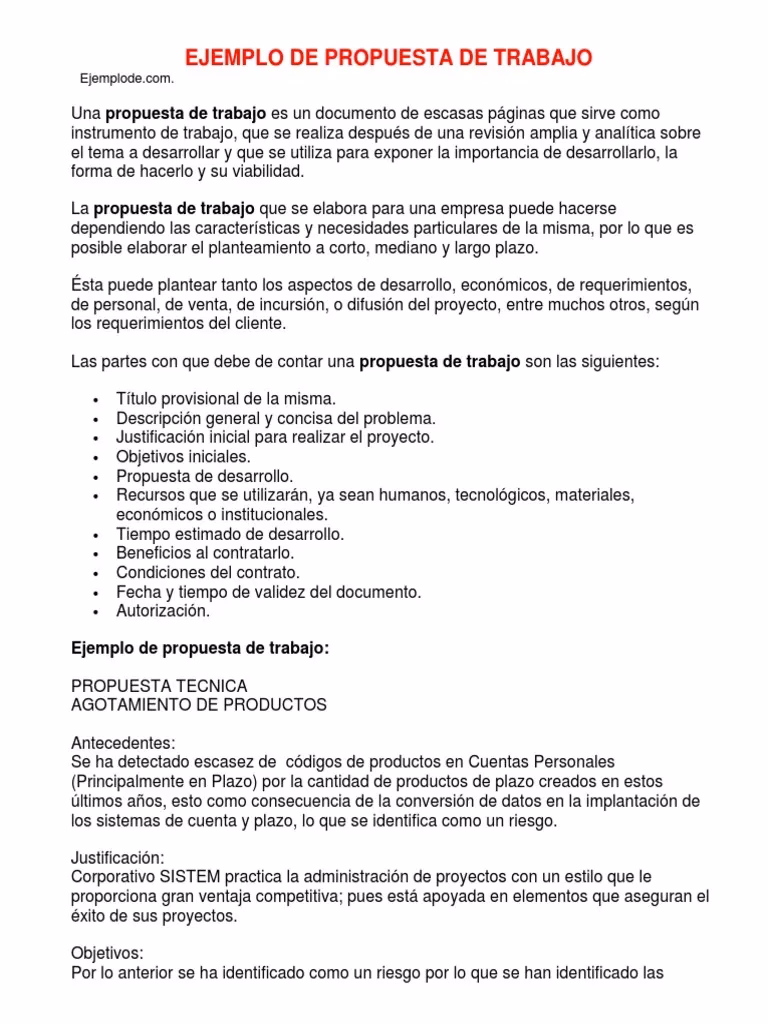 ¿Qué es una propuesta de empleo?