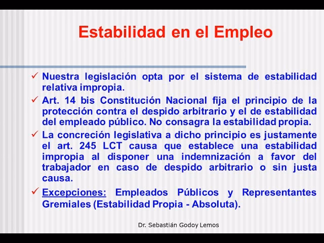 ¿Qué es el principio de estabilidad en el empleo?