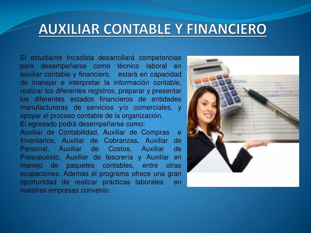 ¿Qué hace un auxiliar contable y financiero?