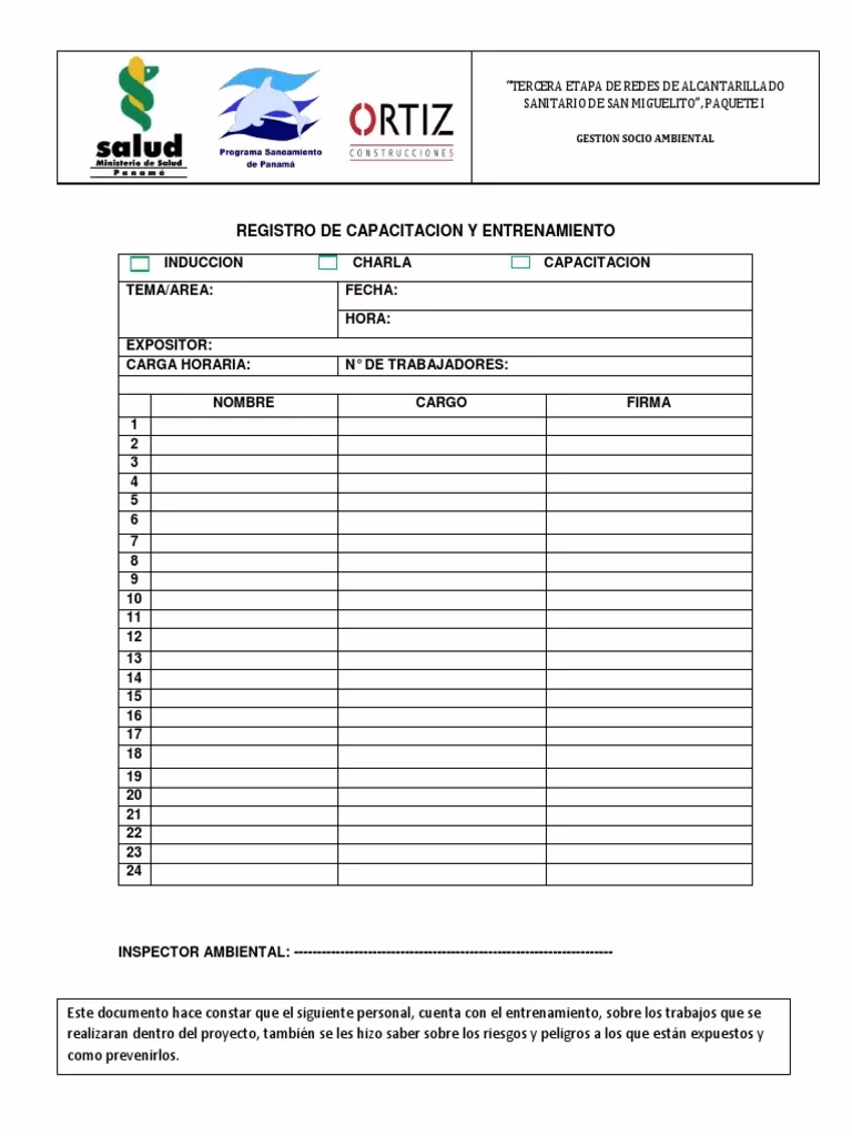 ¿Qué es el registro de capacitación?