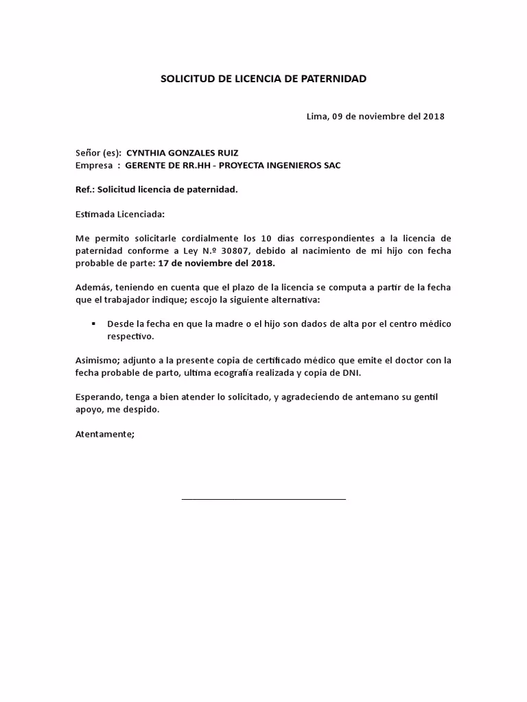 ¿Cuánto tardan en aceptar el permiso de paternidad?