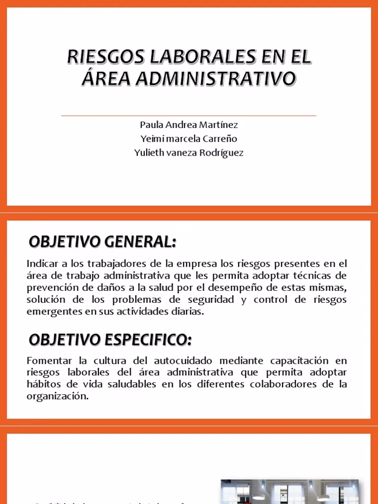 ¿Qué riesgos están implicados en el trabajo administrativo?
