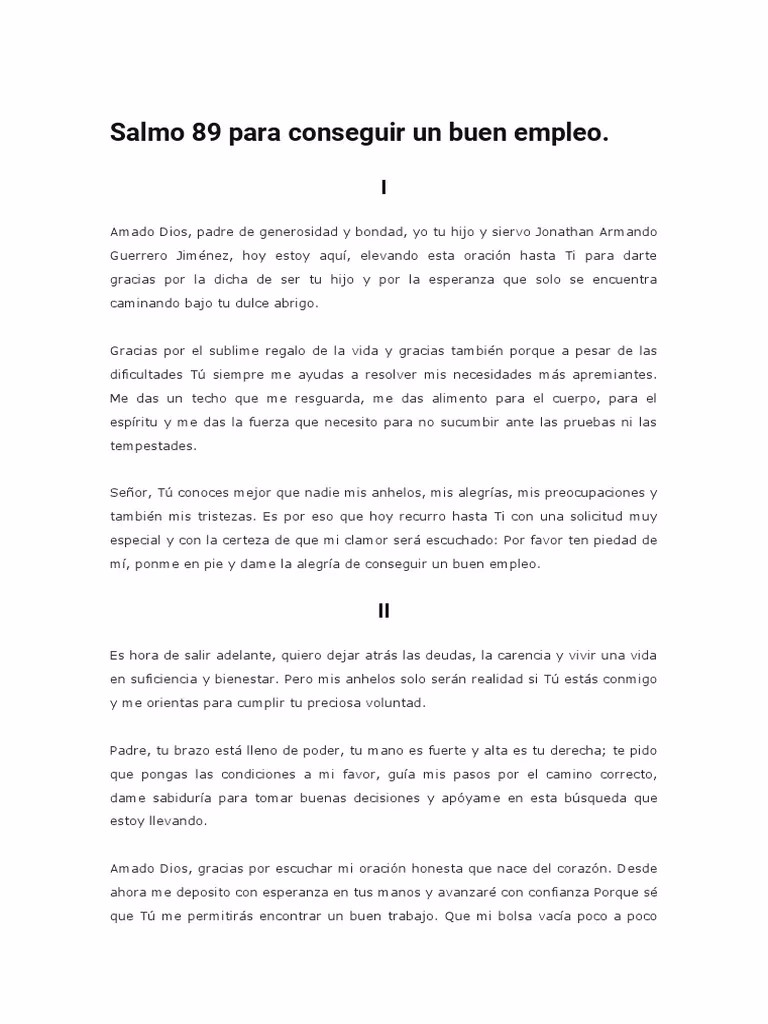 ¿Qué salmo es para conseguir trabajo?