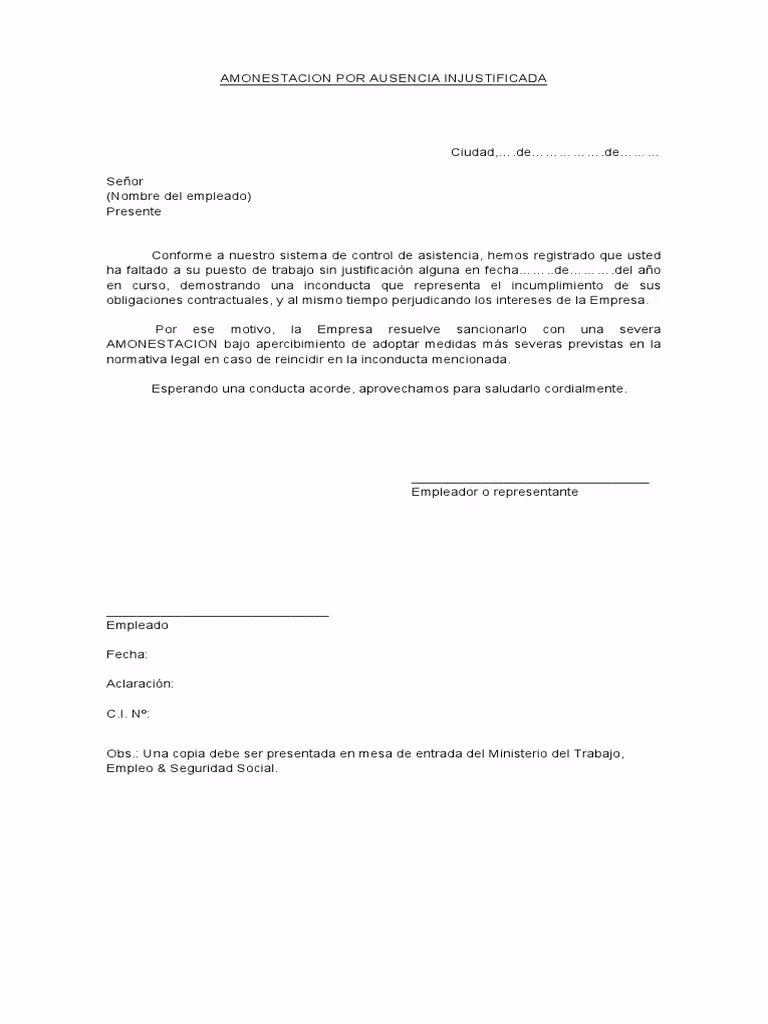 ¿Qué pasa si falto un día al trabajo sin justificar?