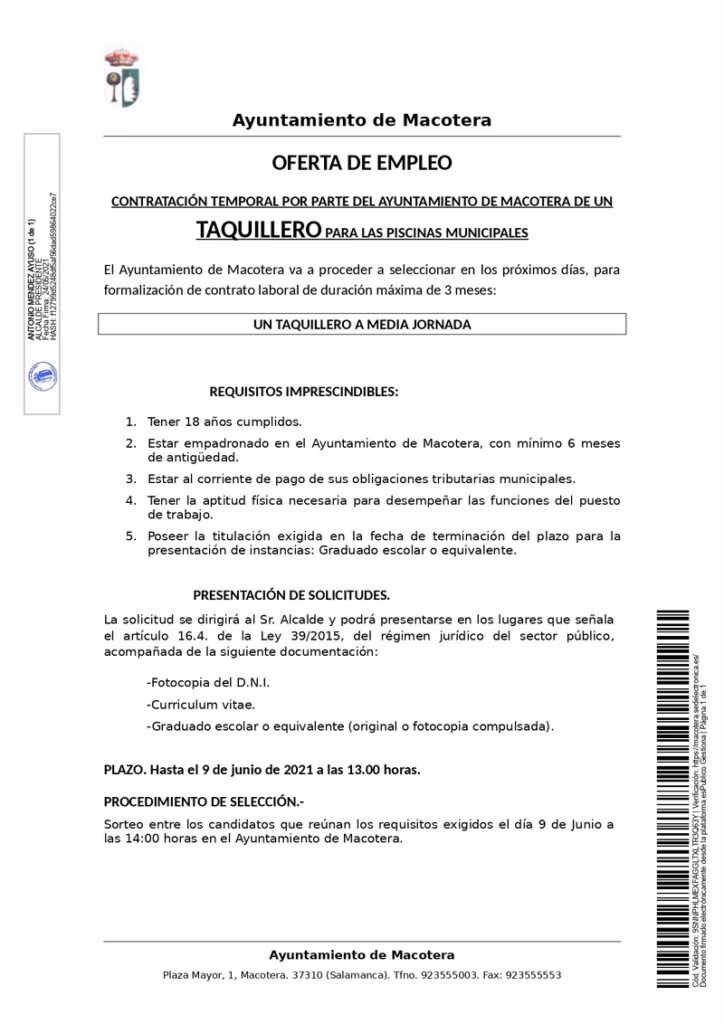 ¿Qué se necesita para ser taquillera?