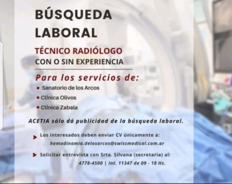 ¿Qué hace el técnico radiologo en hemodinámica?