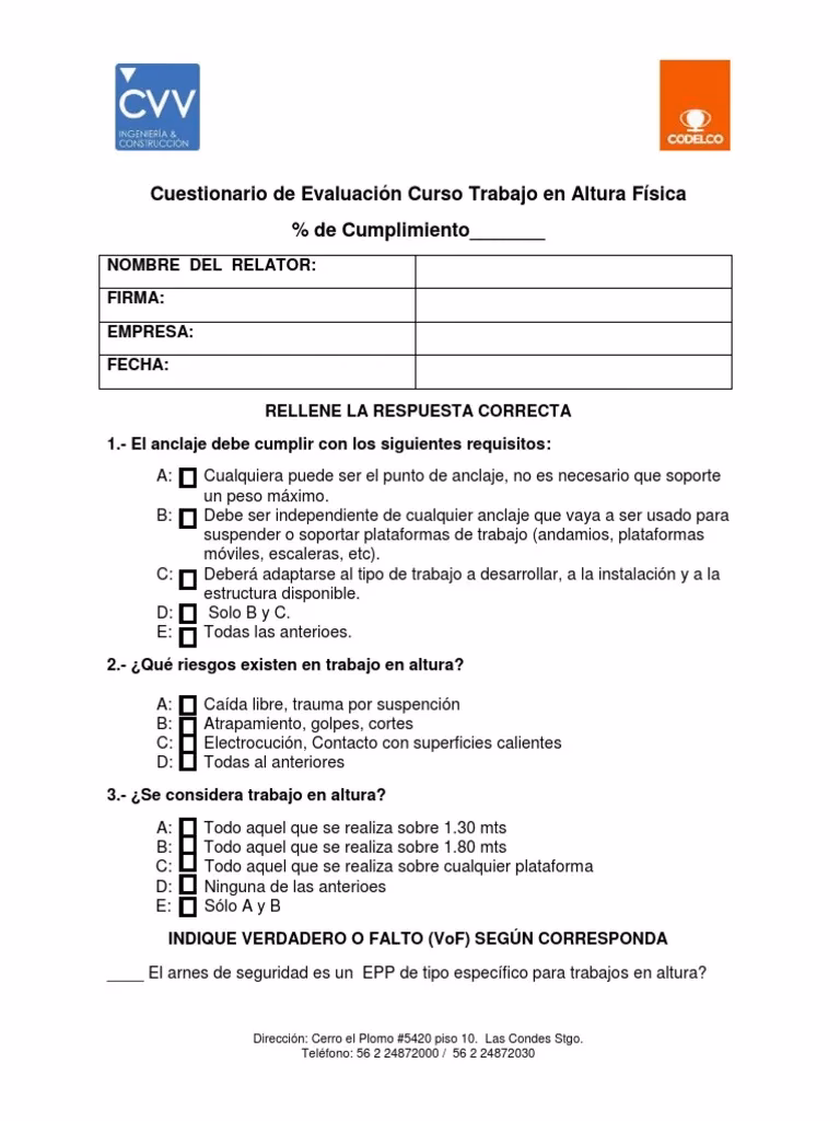 ¿Qué examen se necesita para trabajar en altura?