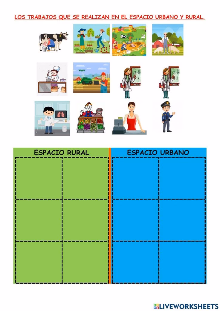 ¿Cuáles son los trabajos del campo y de la ciudad?