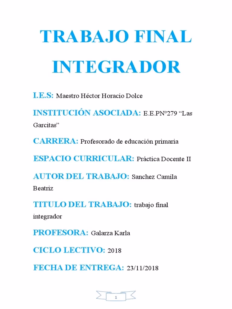 ¿Qué es el trabajo final integrador?