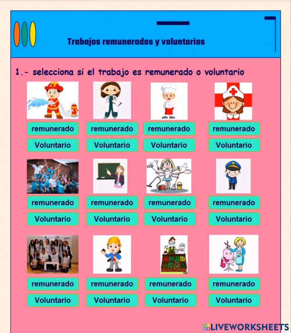 ¿Cuál es un ejemplo de empleo no remunerado?